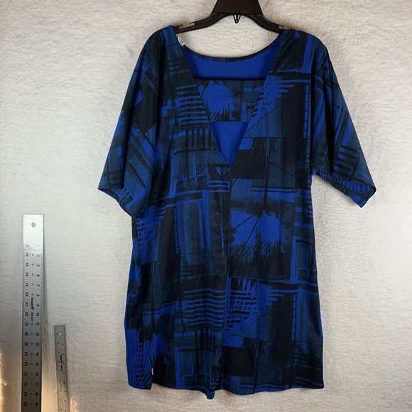 Lucy Dress Womens Size Medium Blue Short Sleeve V-Neck Regular Fit Pullover 6558 - Picture 5 of 7